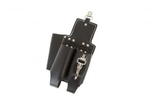 Holster in leather with 3 pockets  6" x 10" fall protection equipment