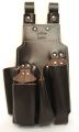 Holster in leather 5 pockets for tools fall protection equipment