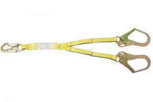 Twin-Leg Energy Absorbing Lanyard with Clear Pack and Rebar Hook